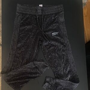 Justice Black Velour Ribbed Side Panel Leggings